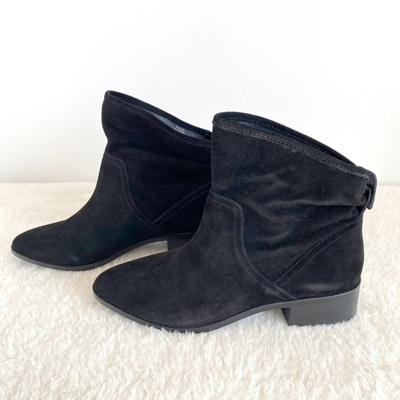 Lucky Brand Lollin Women's Pull-on Ankle Boots, Black Oiled Suede, Size 8.5 M - Picture 4 of 9